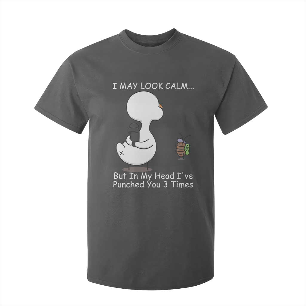 Duck Sarcastic Farm T Shirt For Kid In My Head I Have Pecked You 3 Times TS14 Dark Heather Print Your Wear