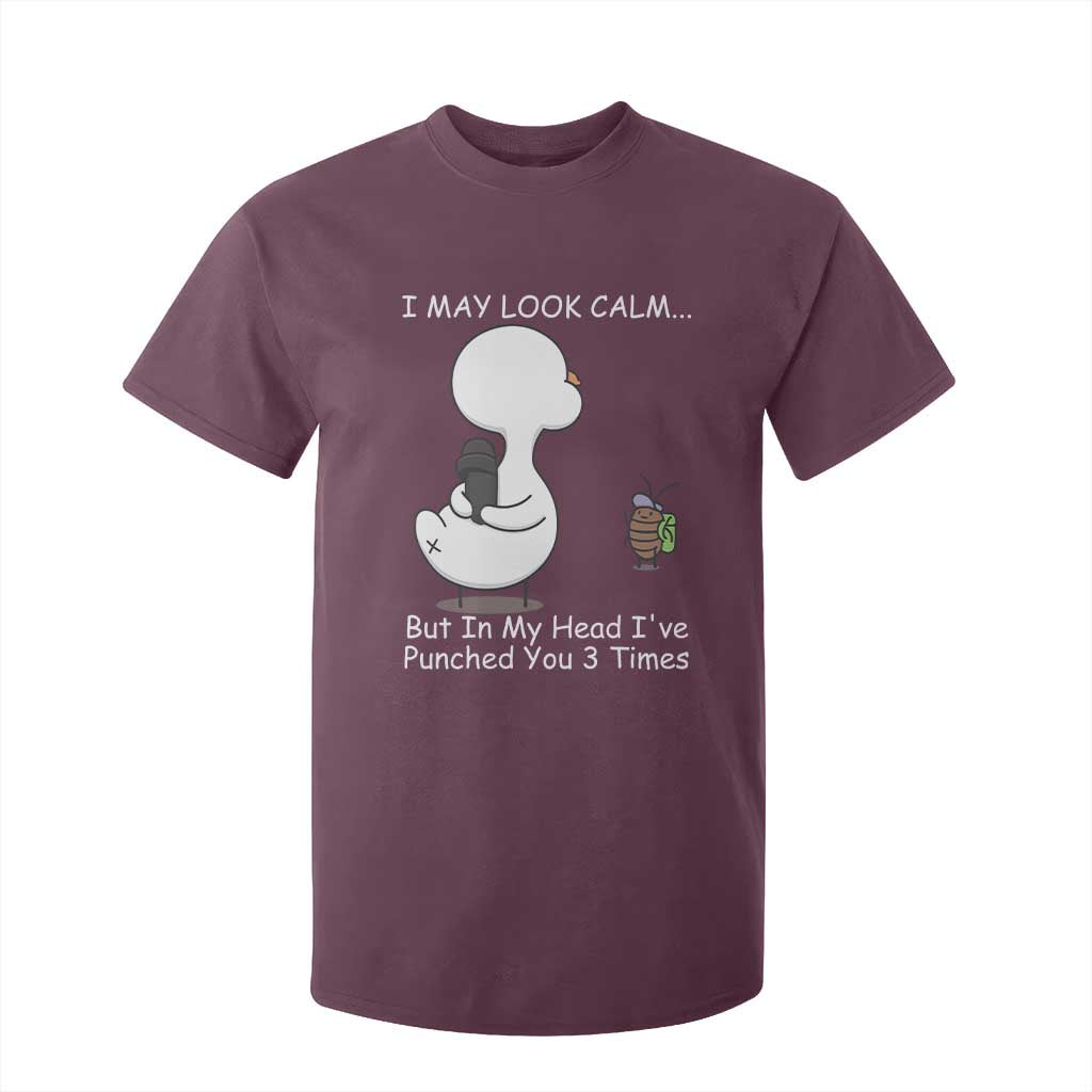 Duck Sarcastic Farm T Shirt For Kid In My Head I Have Pecked You 3 Times TS14 Maroon Print Your Wear