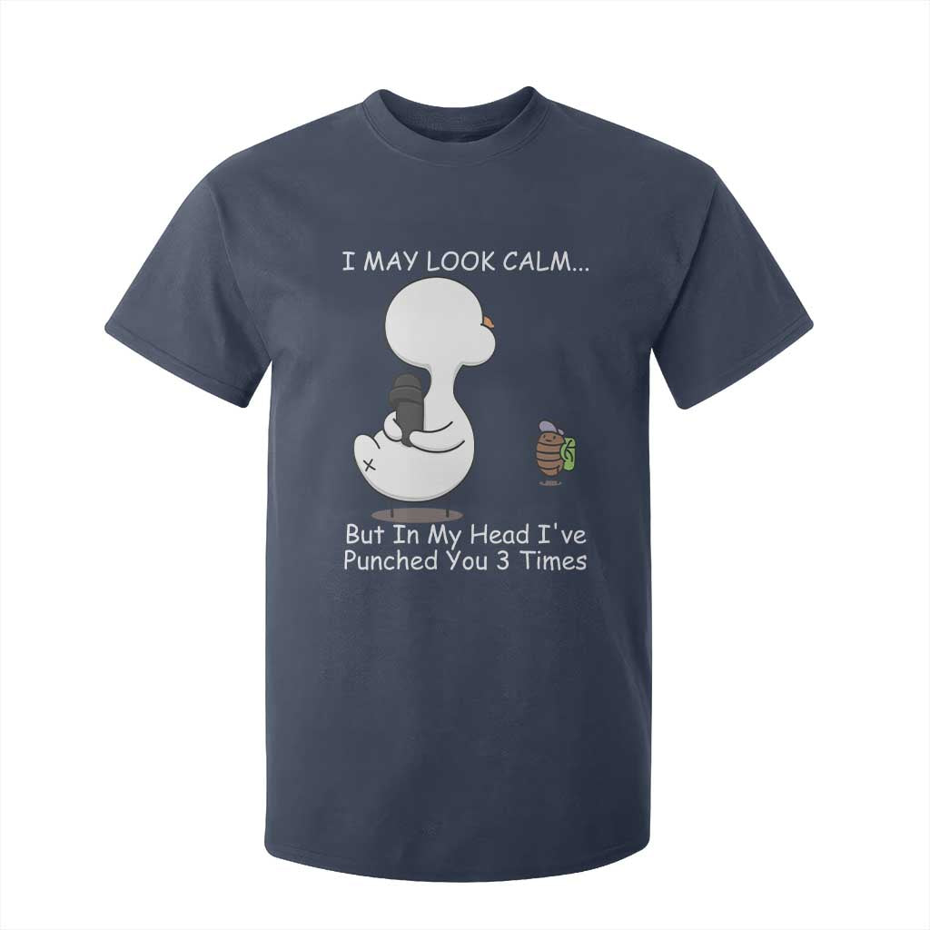 Duck Sarcastic Farm T Shirt For Kid In My Head I Have Pecked You 3 Times TS14 Navy Print Your Wear
