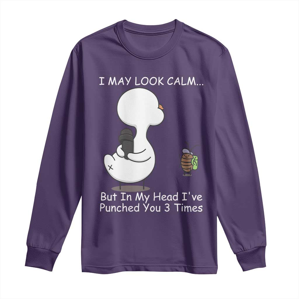 Duck Sarcastic Farm Long Sleeve Shirt In My Head I Have Pecked You 3 Times TS14 Purple Print Your Wear