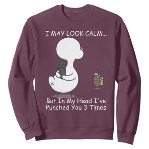 Duck Sarcastic Farm Sweatshirt In My Head I Have Pecked You 3 Times TS14 Maroon Print Your Wear