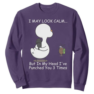 Duck Sarcastic Farm Sweatshirt In My Head I Have Pecked You 3 Times TS14 Purple Print Your Wear