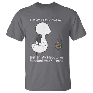 Duck Sarcastic Farm T Shirt In My Head I Have Pecked You 3 Times TS14 Charcoal Print Your Wear