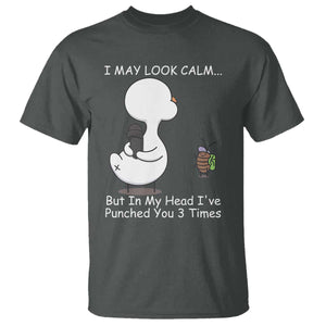 Duck Sarcastic Farm T Shirt In My Head I Have Pecked You 3 Times TS14 Dark Heather Print Your Wear