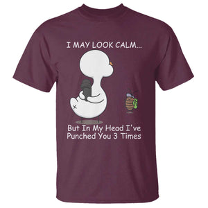 Duck Sarcastic Farm T Shirt In My Head I Have Pecked You 3 Times TS14 Maroon Print Your Wear