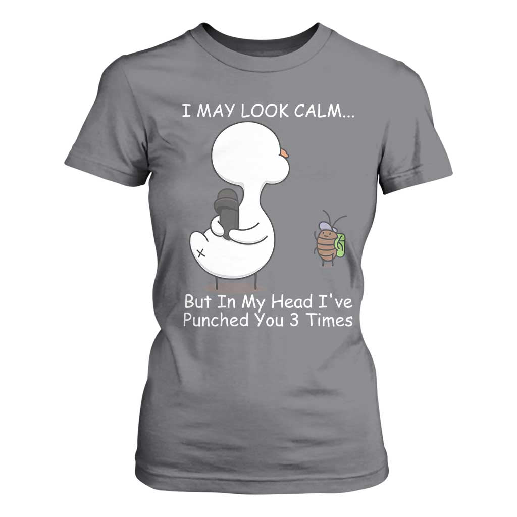 Duck Sarcastic Farm T Shirt For Women In My Head I Have Pecked You 3 Times TS14 Charcoal Print Your Wear