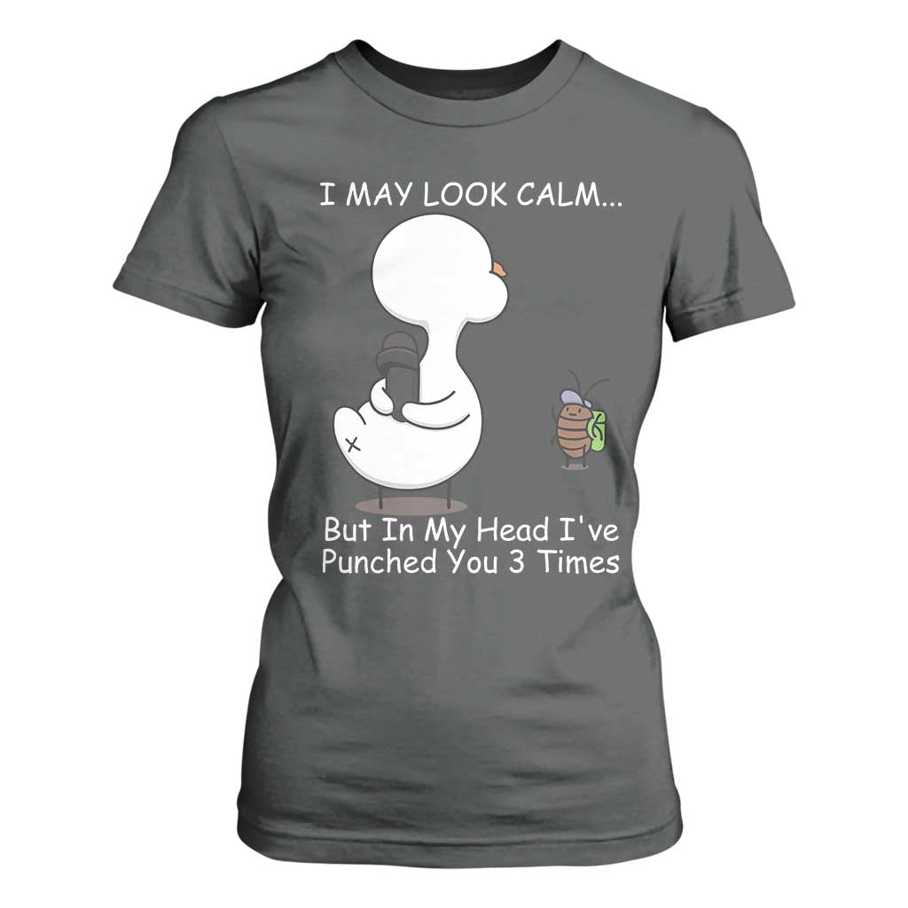 Duck Sarcastic Farm T Shirt For Women In My Head I Have Pecked You 3 Times TS14 Dark Heather Print Your Wear