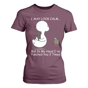 Duck Sarcastic Farm T Shirt For Women In My Head I Have Pecked You 3 Times TS14 Maroon Print Your Wear