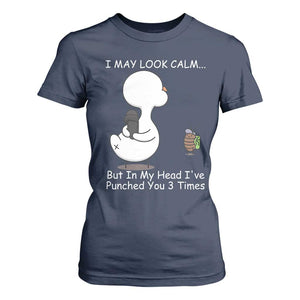 Duck Sarcastic Farm T Shirt For Women In My Head I Have Pecked You 3 Times TS14 Navy Print Your Wear