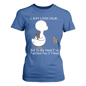 Duck Sarcastic Farm T Shirt For Women In My Head I Have Pecked You 3 Times TS14 Royal Blue Print Your Wear