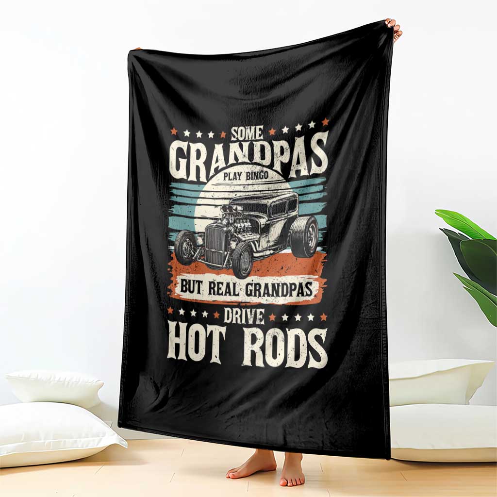 Some Grandpas Play Bingo Real Grandpas Drive Hotrods Throw Blanket 1932 American Classic Hotrod