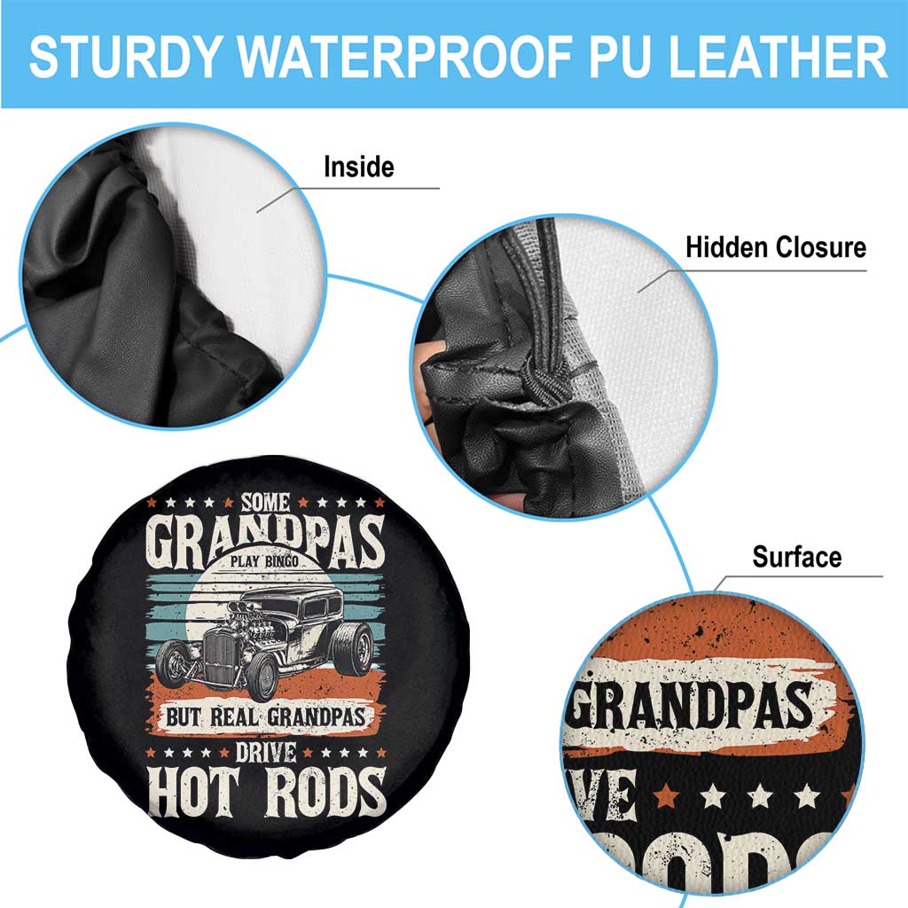 Some Grandpas Play Bingo Real Grandpas Drive Hotrods Spare Tire Cover 1932 American Classic Hotrod