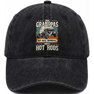 Some Grandpas Play Bingo Real Grandpas Drive Hotrods Washed Cotton Baseball Cap 1932 American Classic Hot Rod