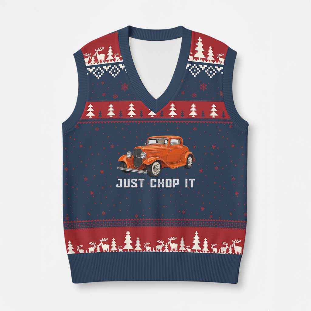 Just Chop It V-Neck Knit Sweater Vest 1932 American Classic Hotrod