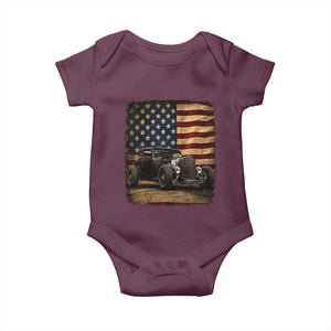 1932 American Classic Hotrod US Flag 4th of July Baby Onesie