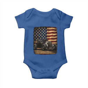 1932 American Classic Hotrod US Flag 4th of July Baby Onesie