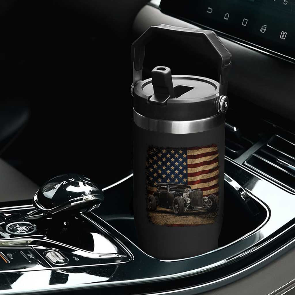 1932 American Classic Hotrod US Flag 4th of July Flip Straw Tumbler