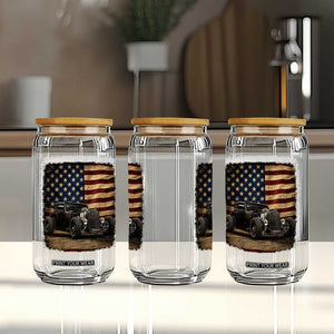 1932 American Classic Hotrod US Flag 4th of July Glass Can