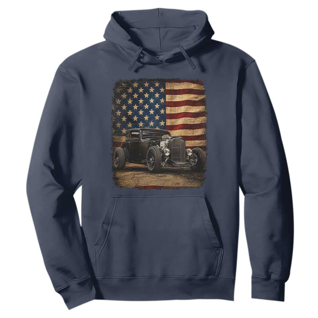 1932 American Classic Hotrod US Flag 4th of July Hoodie