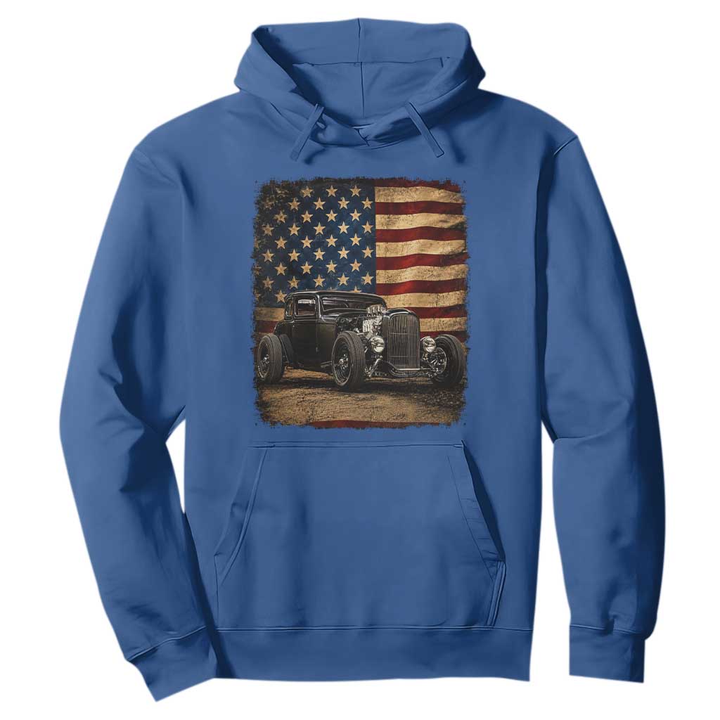 1932 American Classic Hotrod US Flag 4th of July Hoodie