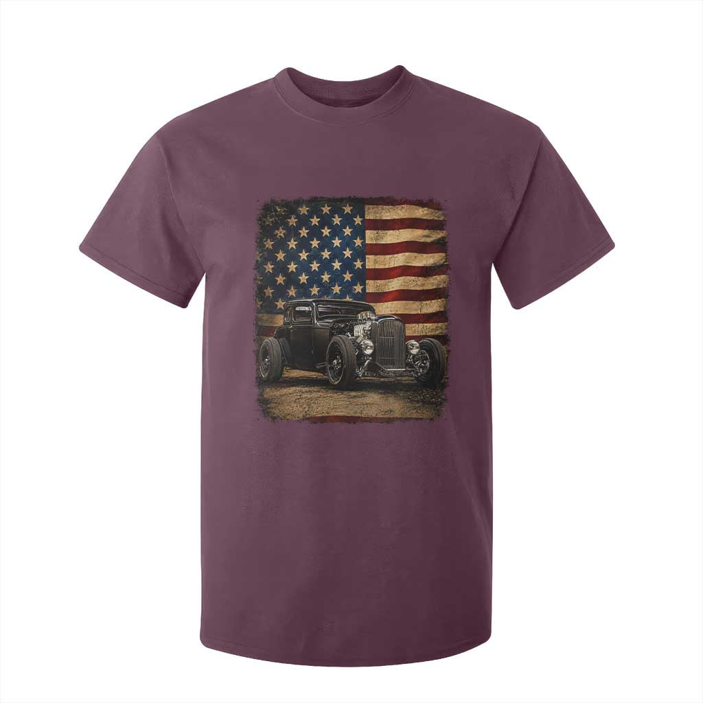 1932 American Classic Hotrod US Flag 4th of July T Shirt For Kid