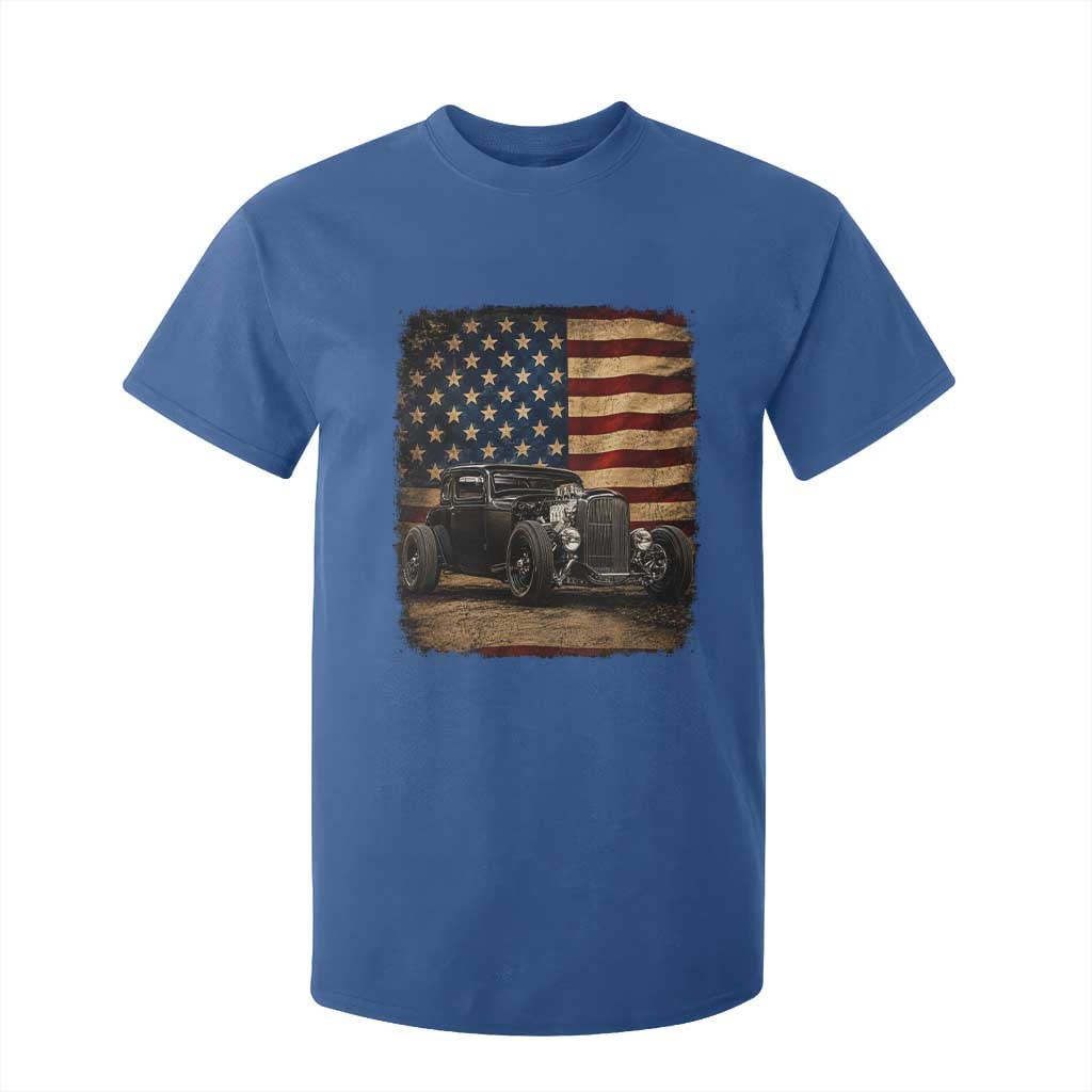 1932 American Classic Hotrod US Flag 4th of July T Shirt For Kid