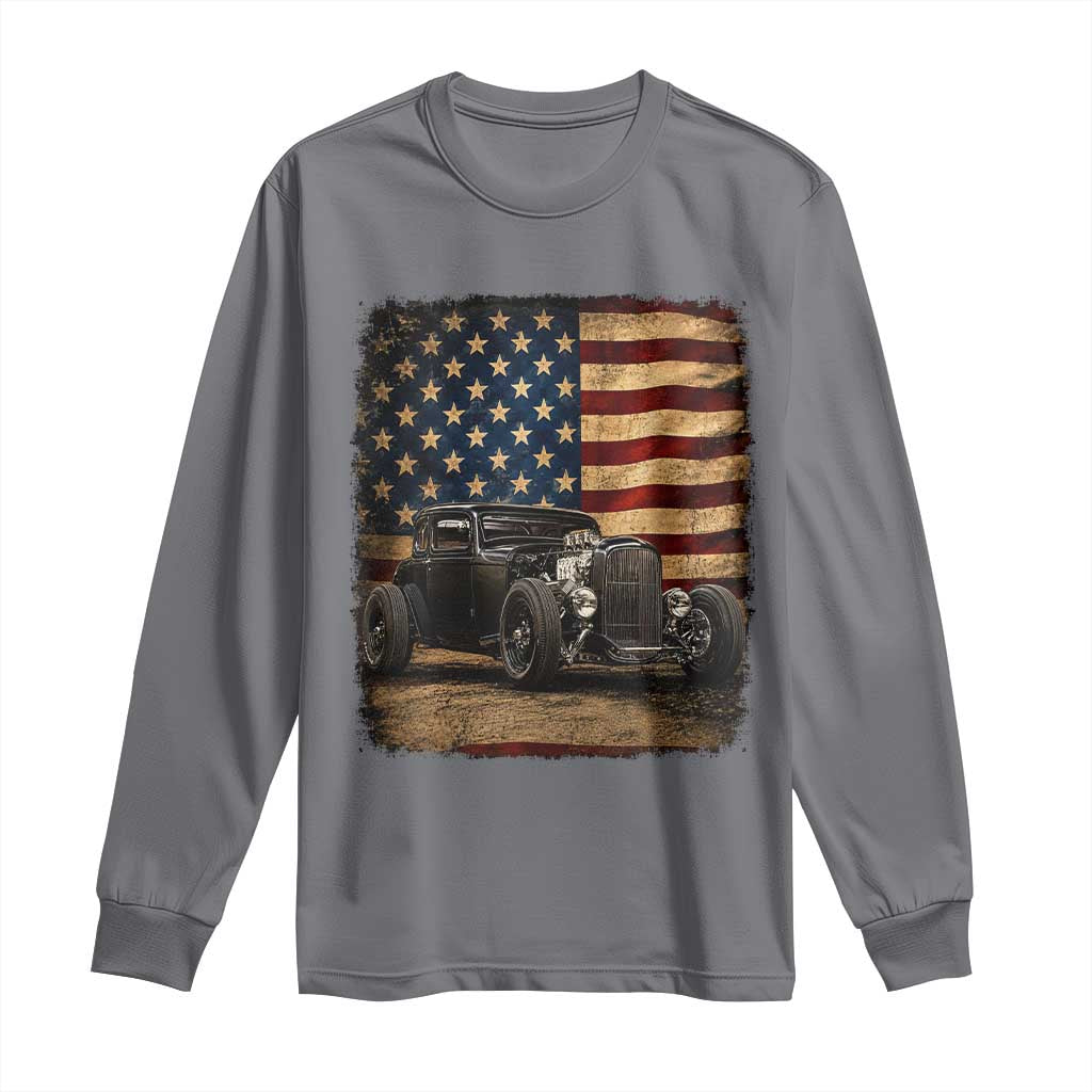 1932 American Classic Hotrod US Flag 4th of July Long Sleeve Shirt