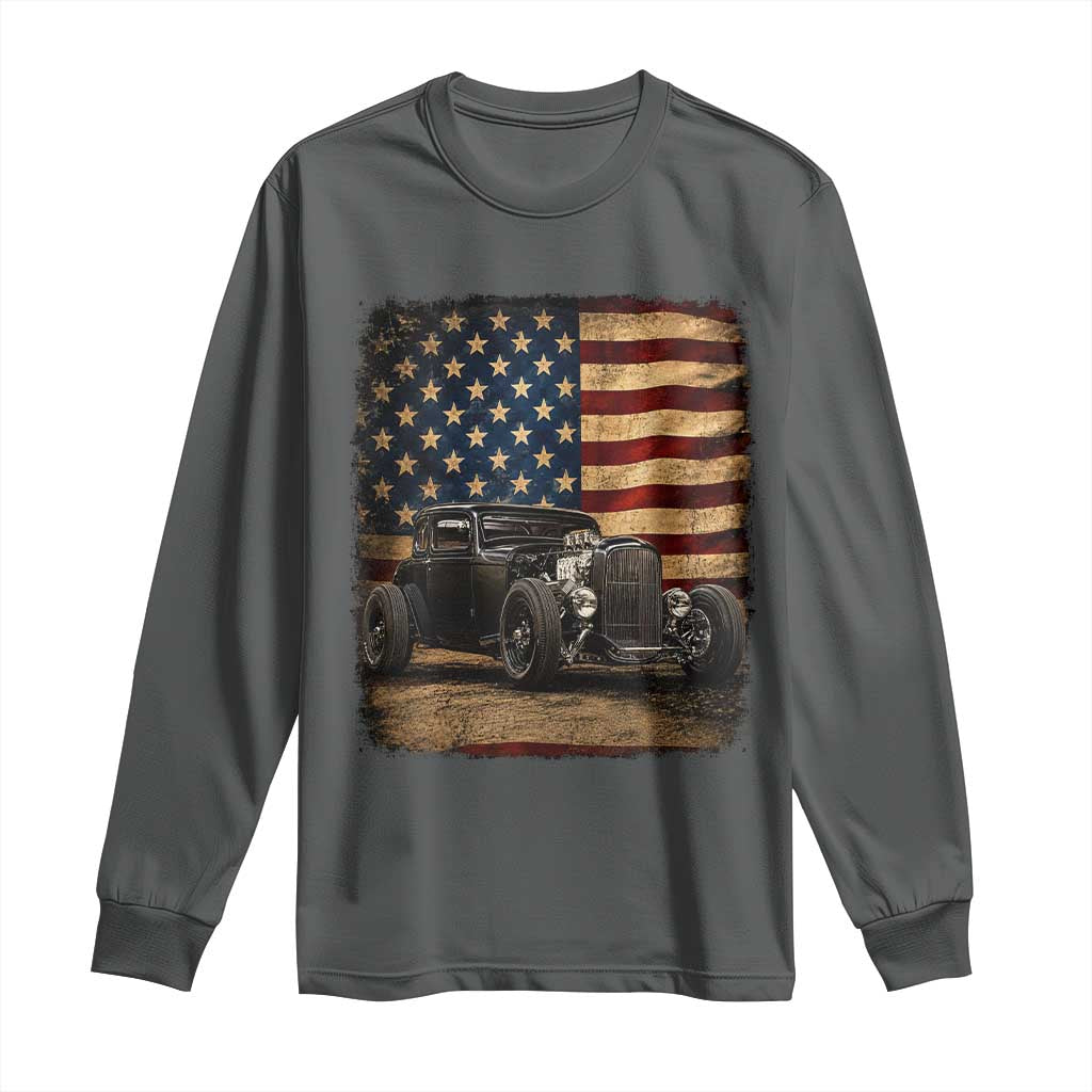1932 American Classic Hotrod US Flag 4th of July Long Sleeve Shirt