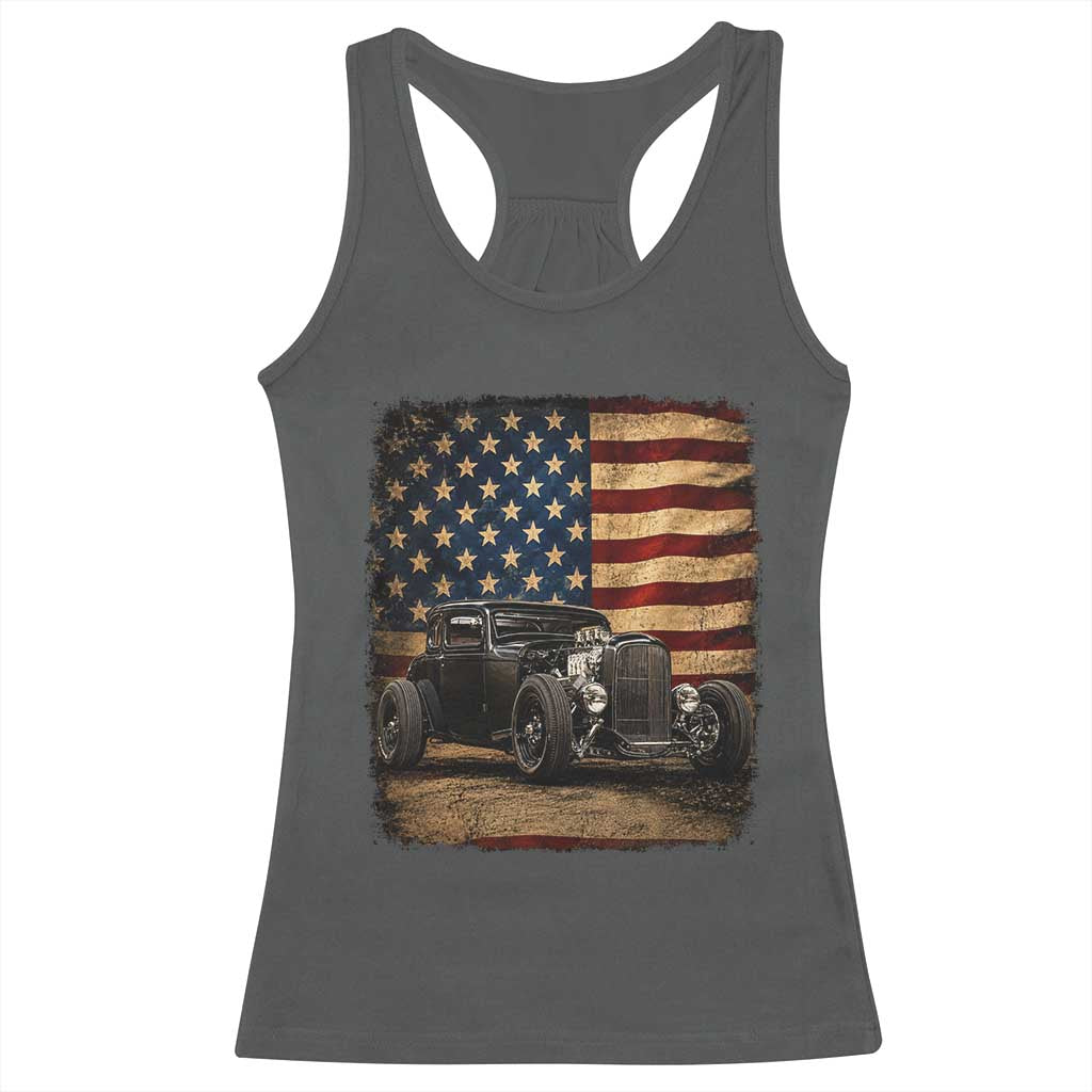 1932 American Classic Hotrod US Flag 4th of July Racerback Tank Top