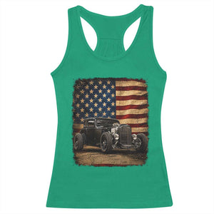 1932 American Classic Hotrod US Flag 4th of July Racerback Tank Top