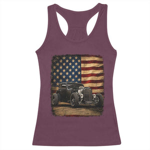 1932 American Classic Hotrod US Flag 4th of July Racerback Tank Top