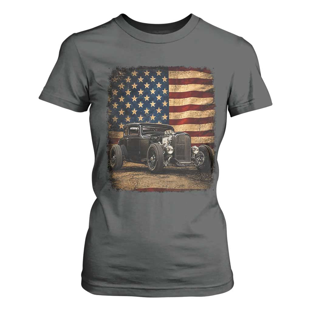 1932 American Classic Hotrod US Flag 4th of July T Shirt For Women