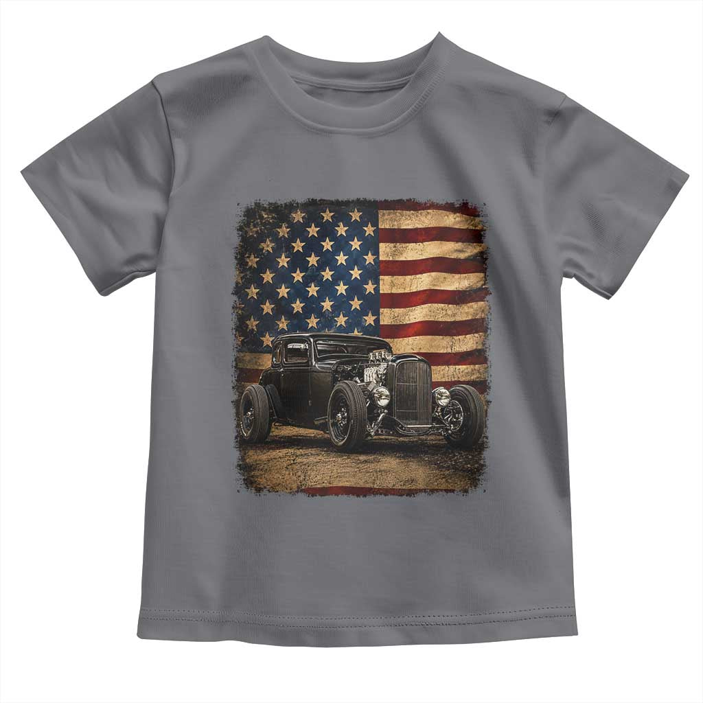 1932 American Classic Hotrod US Flag 4th of July Toddler T Shirt