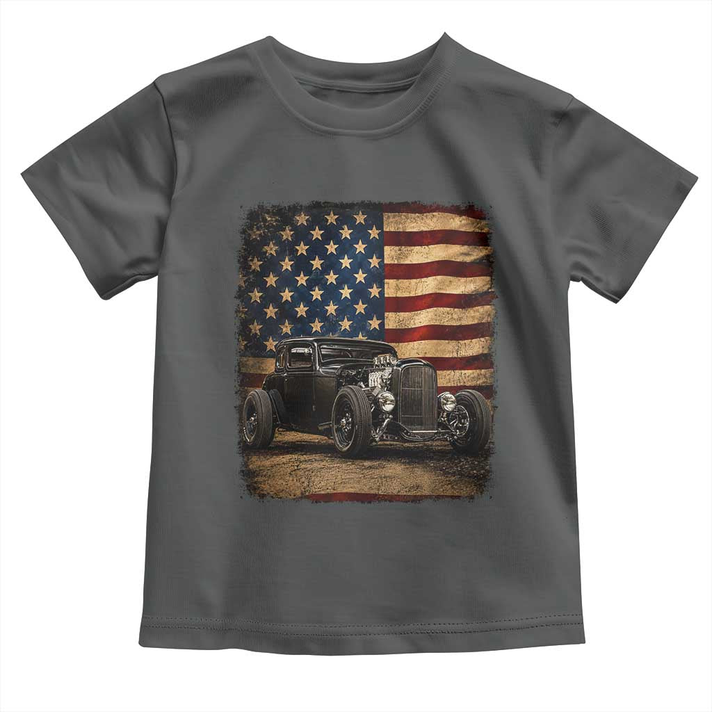 1932 American Classic Hotrod US Flag 4th of July Toddler T Shirt