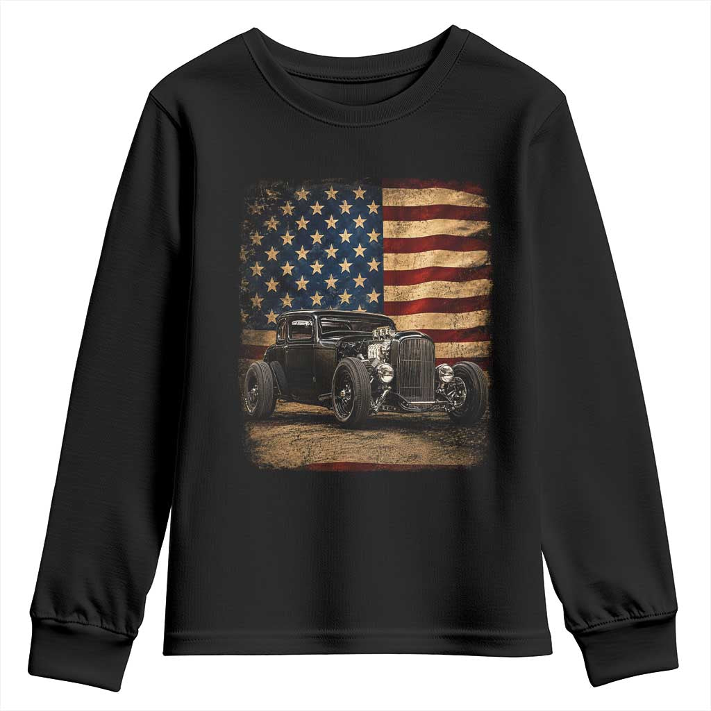 1932 American Classic Hotrod US Flag 4th of July Youth Sweatshirt