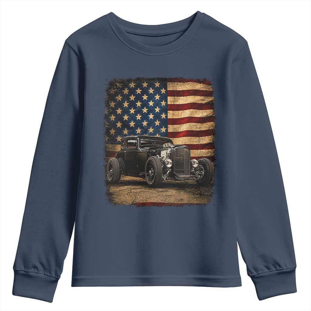 1932 American Classic Hotrod US Flag 4th of July Youth Sweatshirt