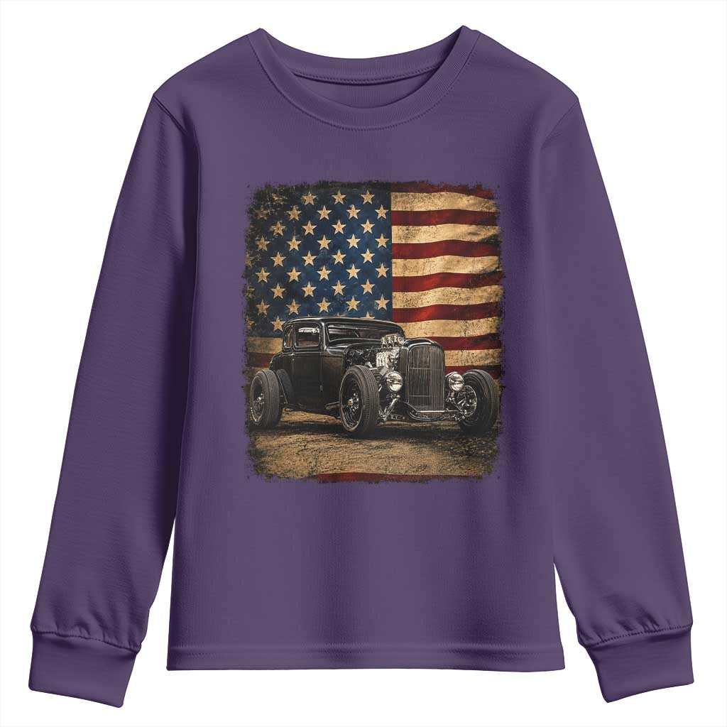 1932 American Classic Hotrod US Flag 4th of July Youth Sweatshirt