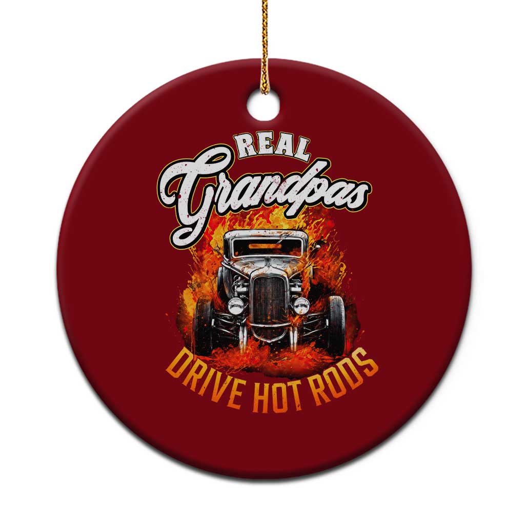 Real Grandpas Drive Hotrods Ceramic Ornament Vintage 1932 Hotrod TS14 1pc Red Print Your Wear