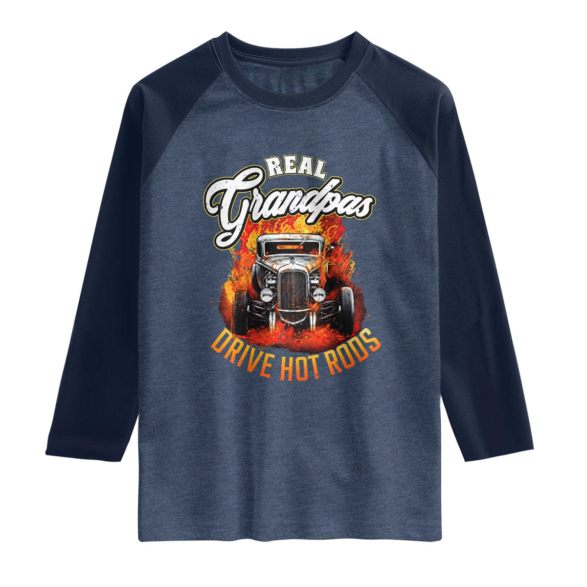Real Grandpas Drive Hotrods Raglan Shirt Vintage 1932 Hotrod