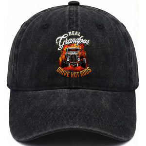 Real Grandpas Drive Hot Rods Washed Cotton Baseball Cap Vintage 1932 Hot Rod