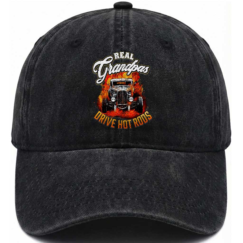 Real Grandpas Drive Hot Rods Washed Cotton Baseball Cap Vintage 1932 Hot Rod TS14 Print Your Wear