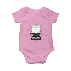 Funny Typewriter Baby Onesie I Am An Author What Is Your Superpower TS14 Light Pink Print Your Wear