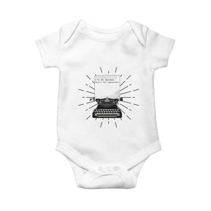 Funny Typewriter Baby Onesie I Am An Author What Is Your Superpower TS14 White Print Your Wear