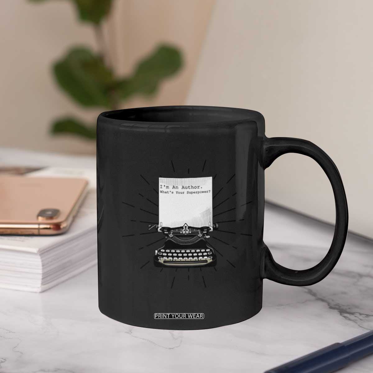 Funny Typewriter Coffee Mug I Am An Author What Is Your Superpower TS14 Print Your Wear