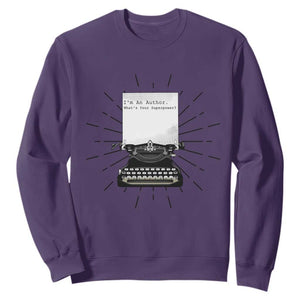 Funny Typewriter Sweatshirt I Am An Author What Is Your Superpower TS14 Purple Print Your Wear