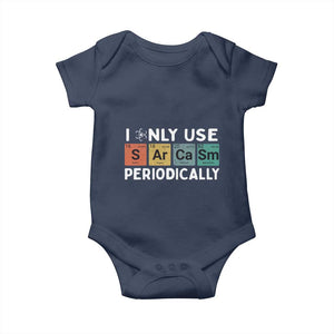Funny Chemistry Sarcastic Baby Onesie I Only Use Sarcasm Periodically TS14 Navy Print Your Wear