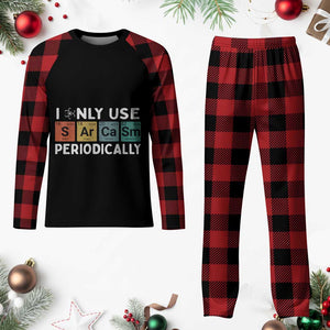 Funny Chemistry Sarcastic Plaid Pajama Set I Only Use Sarcasm Periodically TS14 Buffalo Plaid Print Your Wear