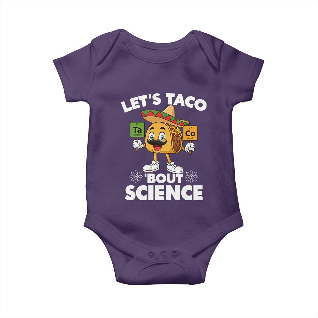 Funny Science Taco Pun Baby Onesie Let Is Taco Bout Science TS14 Purple Print Your Wear