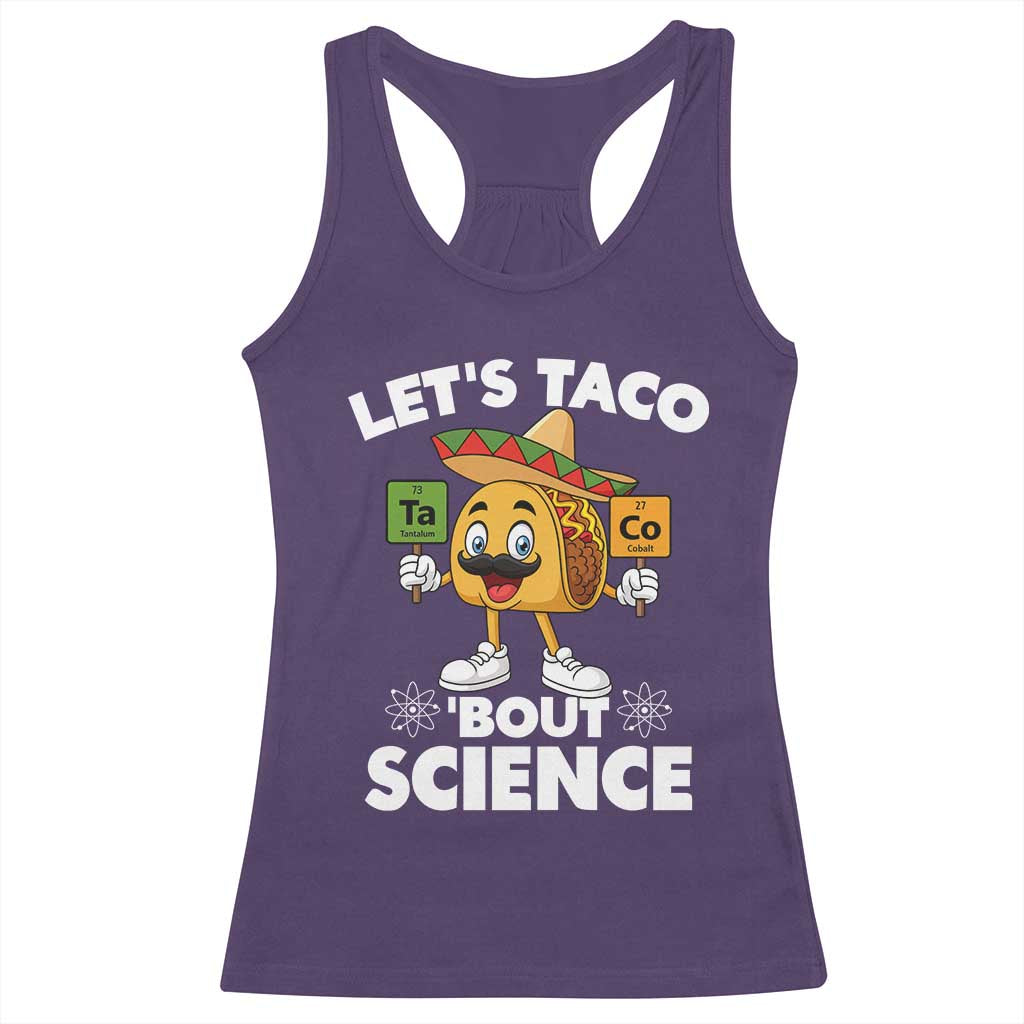 Funny Science Taco Pun Racerback Tank Top Let Is Taco Bout Science TS14 Purple Print Your Wear