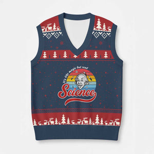 Science It Is Like Magic But Real V-Neck Knit Sweater Vest Funny Science Teacher TS14 Navy Red Print Your Wear